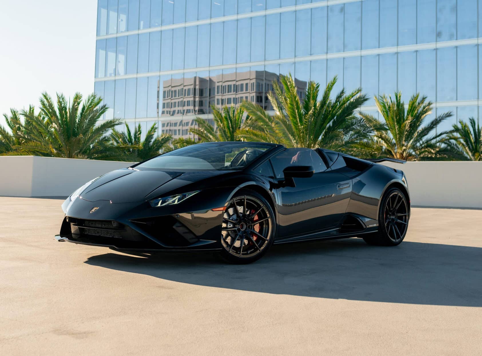 Lamborghini Huracan EVO Spyder — Nero for rent in Los Angeles